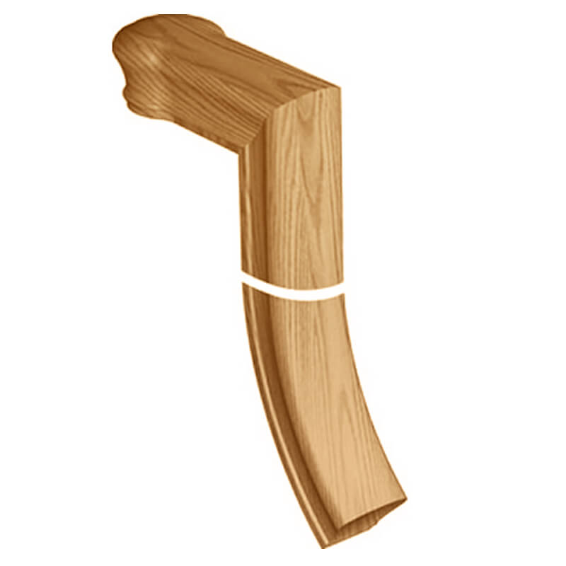 2 Rise Straight Gooseneck with Cap | Stair-parts.com