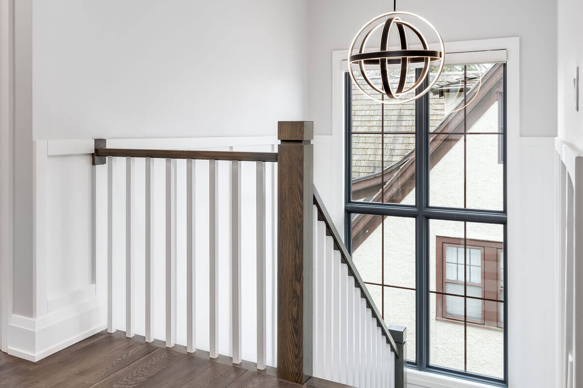 Farmhouse style wood staircase