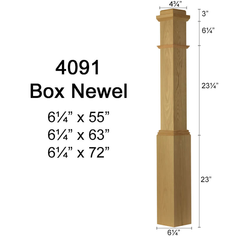 Box Newel Plain 4091 | Stair-parts.com
