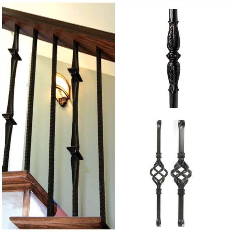 5x 10x 15x  Matte BLACK Iron Balusters Iron Spindles METAL Stair Parts 