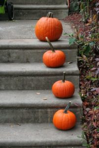 Pumpkins on Stairs