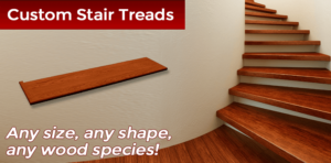 Staircase with wooden steps or stair treads